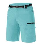 TACVASEN Men's Summer Outdoor Shorts Quick Dry Cargo Casual Hiking Shorts Water-Blue, 34