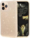 MILPROX iPhone 11 Pro Case, Bling Sparkly Glitter Luxury Shiny Spark Shell, Protective 3 Layer Hybrid Anti-Slick Slim Soft Cover for iPhone 11 Pro 5.8 inch (2019) -Gold