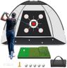 KLAODOT Golf Net with Practice Mat,Golf Hitting Aid Nets 10x7FT for Backyard Driving Chipping Training Swing with Target Mat Balls for Outdoor Indoor，Gifts for Men Dad Him and Golfer