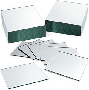 50 Pack Square Glass Mirror Tiles, 4 Inch Panels for Crafts, Centerpieces, DIY Home Decor