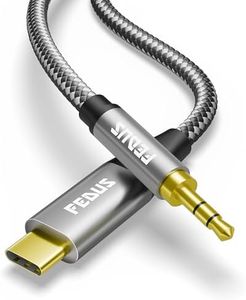 FEDUS 1.5 Meter USB Type C to 3.5mm Aux Male Headphone Jack Adapter, Type C Aux Audio Dongle Cable Cord Compatible with iPhone 16/15, Galaxy S24/S23/S22 Ultra, iPad Pro, Headphone, Speaker, Car Stereo