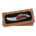Laguiole En Aubrac Sommelier Waiter's Corkscrew, Red Pakawood Handle, Wine Opener with Foil Cutter & Bottle Opener