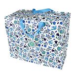 Large Storage Bag with Zip - Strong and Durable 55 x 48 x 28cm 70l - Folk Doves Design