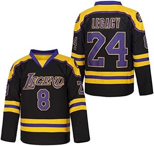 LEGEND 8 LEGACY24 Men's Legend 8 24 Movie Ice Hockey Jersey Stitched (Black,l)