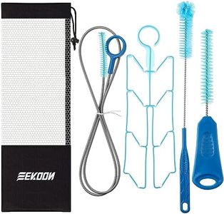 Hydration Bladder Cleaning Kit, Water Bladders Cleaner Set with Flexible Long Brush for Hose, Small Bite Valve Brush, Big Brush, Drying Collapsible Bladder Frame, Carrying Pouch (4 Pieces Set)