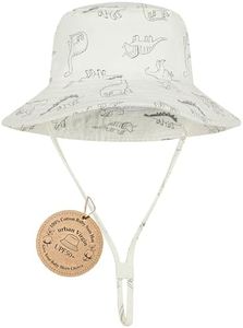 Baby Sun Hat UPF 50+ Sun Protective Toddler Bucket Hat Summer Kids Beach Hats Wide Brim Outdoor Play Hat for Boys Girls Creamy White 0-6 Months