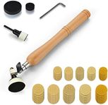 Bowl Sander Kit, Sanding Block, Wood Lathe Tools with 50Pcs Hook & Loop Sanding Discs+ 1" & 2" Backing Plates and Foam Interface Pads, 13" Long Hardwood Handle and Dual Bearing Head for Woodworking