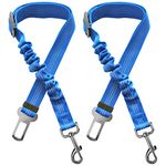 Xundefeng 2x Blue Dog Seat Belts for Cars UK Dog Car Harness Seat Belt Dogs Seatbelt Clip Lead