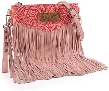 Wrangler Clutch Wristlet Fringe Purse Western Crossbody Bags for Women WG63-181Peach