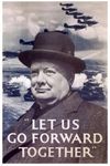 HSE CHURCHILL's Let Us Go Forward Together Propaganda Poster United Kingdom 1940 24X36