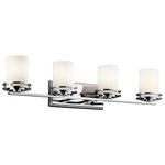 Kichler Lighting 5079CH Hendrik 4-Light Vanity Fixture, Chrome Finish with Satin Etched Cased Opal Glass by Kichler