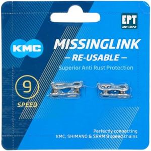 KMC 9 Speed EPT MissingLink, Dark Silver, Pack of 2