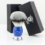 Haryali London Shaving Brush - Badger Shaving Brush - Elegant and Unique Design - Badger Hair Shaving Brush - with Elegant Ivory Color - A Perfect Match to Your Shaving Kit (Blue)