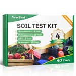 NewTest Soil Test Kit 4 Parameters: Professional Accurate 40 Tests Soil Testing Kits for Lawns Gardening Vegetable Garden for pH Nitrogen Phosphorus Potassium - Soil Tester for Garden Nutrients (40)
