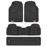 Motor Trend 3 Row Odorless Rubber Floor Mats & Liners for Car SUV Van, Durable Heavy Duty Polymerized Latex Full Interior Protection, Extra-High Ridgeline Design, Black, Model Number: MT-773-801-BK