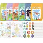 THE TWIDDLERS 24 Mini Colouring Books for Party Bags, with Stickers - Farm Animal Theme, A6 Mini Books for Children, Age 4-8, Perfect Small Colouring Books for Party Bag Fillers Favours
