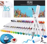HUAL Art Fabric Markers Pens, 36 Co