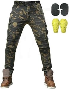 CBBI-WCCI Mens Motorcycle Jeans Motorbike Pants for Men Biker Pants Protective Motorcycle Trousers with 4X Protect Pads (Camouflage, XXL= 36W / 32L)