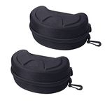 SUNTRADE Large Hard Sports Glasses Case, Snow Goggles Box, Sports Glasses Storage Holder, Protective Goggle Case,2pcs, Black, One Size