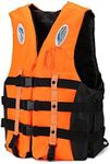 Delavala Professional Life Jacket Adult Upto 120 kg Swim Boating Vest Life Jacket Snorkeling Floating Swimming Surfing Water Sports Life Saving Jacket Water Sport (Orange-1PCS)