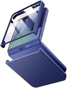 JETech Case for Samsung Galaxy Z Flip 7 2025 with Built-in Front Tempered Glass Screen Protector, Hard PC Slim Shockproof Anti-Scratch Protective Phone Cover (Blue Shadow)
