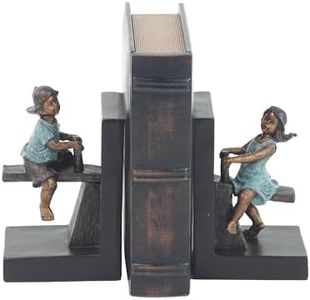 Deco 79 79039 Bookend, Dark Brown/Blue/Bronze