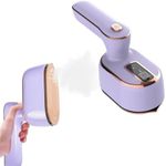 Upgrade Portable Mini Ironing Machine, 180°Rotatable Handheld Steam Iron, Foldable Travel Garment Steamer For Fabric Clothes,Good for Home and Travel (Purple)