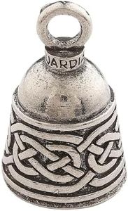 Guardian Bell Celtic Weave Good Luck Bell w/Keyring & Black Velvet Gift Bag | Motorcycle Bell | Lead-Free Pewter | Made in USA