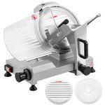 WILPREP Commercial Meat Slicer, 10-Inch Stainless Steel Blade Meat Slicer with Adjustable Thickness(0-0.5"), Bread Butter Chicken Food Slicer Kitchen Appliance