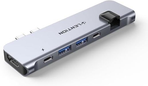 LENTION USB C Portable Hub with 100W Power Delivery, 40Gbps USB C Data, 4K HDMI, 2 USB 3.0 and Gigabit Ethernet Adapter Compatible 2016-2020 MacBook Pro 13/15/16, New Mac Air (CB-CS65, Silver)