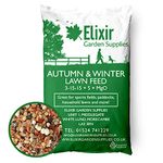 Elixir Gardens Autumn Winter Fertiliser, Sports Field, Paddock and Lawn Feed | Made in UK, Optimized for British Climate | NPK 3-15-15+5.2% S+2.6% Mg | x 10kg Bag Treats 200sqm