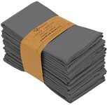 Ruvanti Cloth Napkins Set of 12, 18x18 Inches Napkins Cloth Washable, Soft, Durable, Absorbent, Cotton Blend. Table Dinner Napkins Cloth for Hotel, Lunch, Restaurant, Wedding Parties - Charcoal Grey