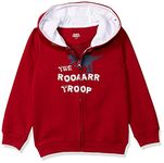 Amazon Brand - Jam & Honey Boy's Cotton Blend Hooded Sweatshirt (JHAW20BSWT014_Maroon 3_11 Years-12 Years)