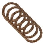 Grapevine Wreath Set, Marrywindix 6 Pieces Natural Vine Branch Wreath Christmas DIY Rattan Wreath Garland for Christmas Holiday Craft Wedding Decor (8 in.)