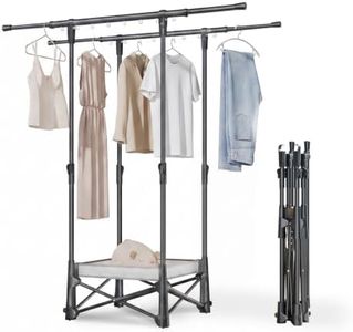 BIREN Clothes Drying Rack Foldable with Drying Net Portable Clothes Rack with Windproof Rings & Hidden Wheels Collapsible Laundry Drying Rack Heavy Duty Clothing Racks for Indoor Outdoor Use