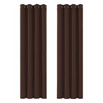 Deconovo Home Decorative Thermal Insulated Room Darkening Curtains Eyelet Blackout Curtains for Bedroom Chocolate W55 x L96 One Pair