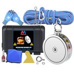 Magnetpro 2000LB’s Complete Retrieving Magnet Fishing Kit | Double Sided Fishing Magnet Kit | Includes Strong Neodymium Magnets, Durable 65ft Rope, Carabiner, Gloves, Grappling Hook & Carry Case