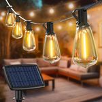 litogo 120FT Solar String Lights Outdoor - 50+3LED ST38 Patio Lights Solar Powered Shatterproof, 5 Light Modes Solar Lights Outdoor, Waterproof Hanging Lights for Balcony Backyard Garden Party Decor