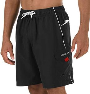 Speedo Men's Swim Trunk Knee Length Marina Volley Black/White