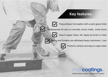 Marlcoatings Polyurethane Concrete Floor Paint, 20L Mid Grey Semi-Gloss – Heavy Duty Industrial