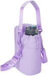 Wandering Nature Water Bottle Holder with Strap 32oz Insulated Water Bottle Carrier Sling Bag with Phone Pocket Water Bottle Pouch for Hiking Walking, Purple (Patent Pending)