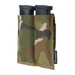 IDOGEAR Molle Mag Pouch 9mm Double Pistol Magazine Pouches Tactical Elastic Mag Carrier for 9mm .40 S&W .45 ACP Magazines (Multi-camo)