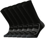 SOX TOWN Men's Merino Wool Cushion Crew Socks for Outdoor Hiking Hike Trail Performance Moisture Wicking Lightweight Summer(Black XL)