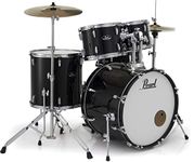 Pearl Roadshow Drum Set 5-Piece Complete Kit with Cymbals and Stands, Jet Black (RS525SC/C31)