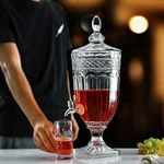 Paksh Novelty Italian Premium Glass Dispenser with Tap and Steel Lid | Cold Beverage Dispenser for Beer, Water, Cocktails, and More | Transparent Carafe for Home or Office (Juice Dispenser 2 LTR)