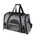 X-ZONE PET Airline Approved Pet Carriers,Comes with Fleece Pads Soft Sided Pet Carrier for Dog & Cat (Large, Charcoal Gray)