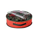 Just For Christmas Wreath Storage Bag Holiday Garland Container Dual Zippered Bag With Durable Handle & Clear Cover Garland Storage Bag Xmas Ornament Decoration Case Protect Holiday Wreath From Dust