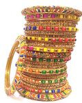 Swara Creations Glass Bangles Set for wedding ; Multicolor bangle set for Women & Girls (SN164)