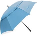 G4Free 62 Inch Automatic Open Golf Umbrella Extra Large Oversize Double Canopy Vented Windproof Waterproof Stick Umbrellas(Sky Blue)