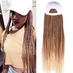 Baseball Cap Wig Ombre Blonde Color Synthetic Braiding Hair Cap Wig Braided Box Braids for Women Girls (W-70)
